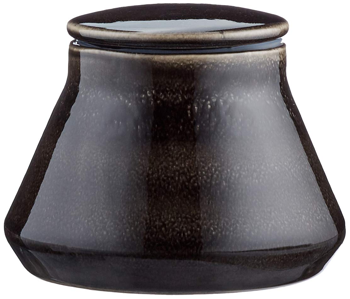 Sagaform Nature Jar With Lid Small, Black, stoneware, 14x14x10cm