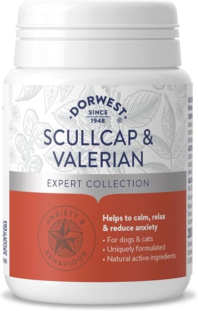 Dorwest Herbs Scullcap & Valerian Calming Tablets for Dogs & Cats 200