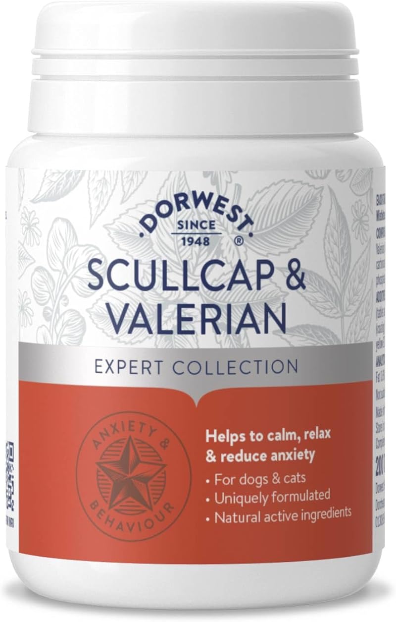 Dorwest Herbs Scullcap & Valerian Calming Tablets for Dogs & Cats 200