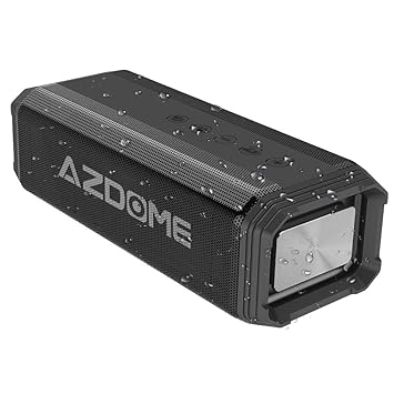 AZDOME Bluetooth Lautsprecher mit Dual Treiber Bass, 20W Bluetooth Box mit Mikrofon, tragbar Lautsprecher mit Bluetooth 4.2, 