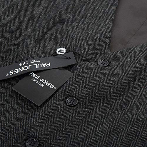 PJ PAUL JONES Vest for Men Tailored Wool Blend Suit Vest Business Formal Dress Waistcoat