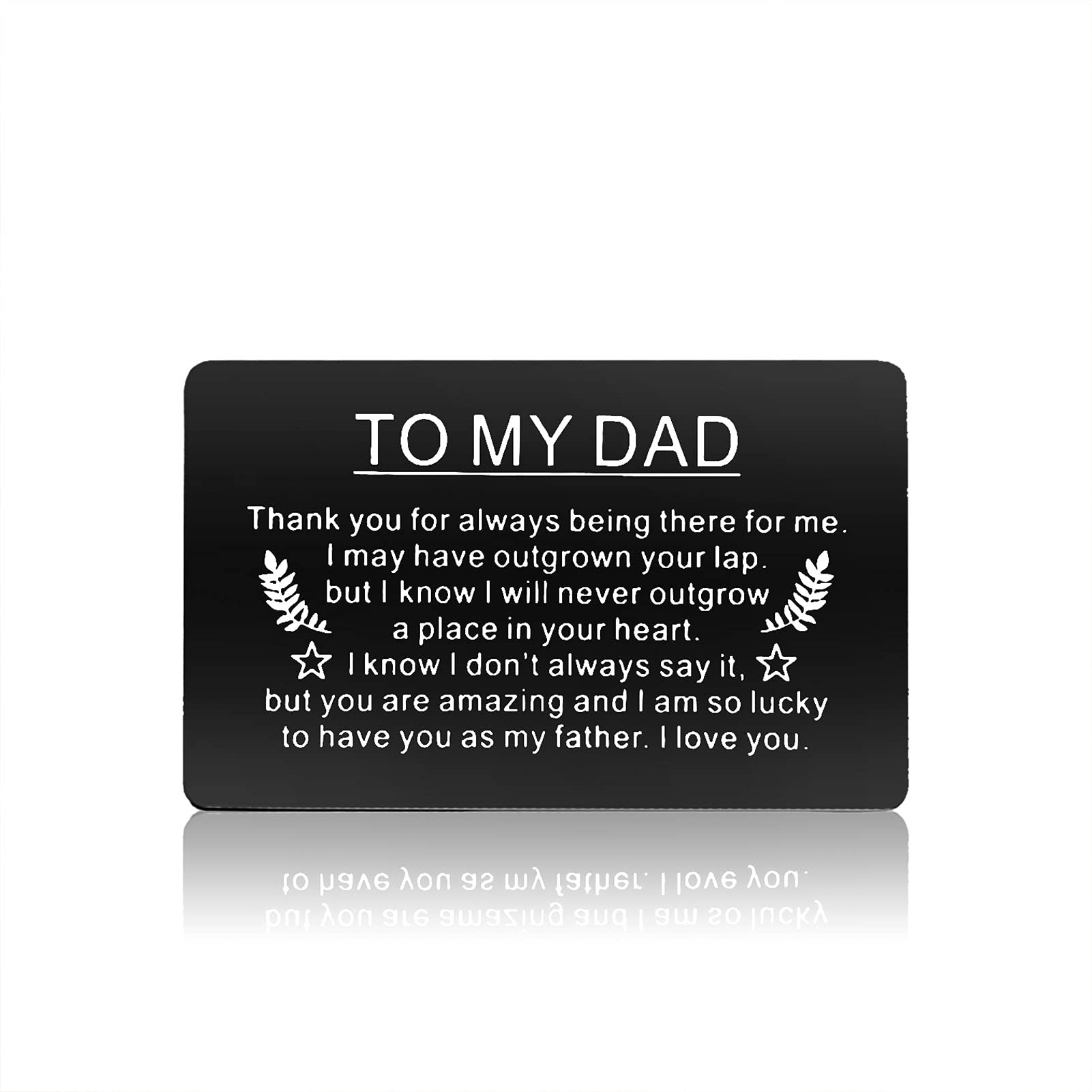Dad Gifts Fathers Day Gift Engraved Wallet Insert Card for Dad Father Thanksgiving Christmas Birthday Gifts Daddy Gifts from Daughter Son