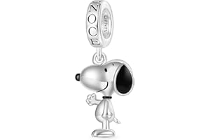 GNOCE Peanuts Snoopy Pendant Dangle Charm for Women, S925 Sterling Silver Dangle Charms for Women Wife, Valentine‘s Day, Mother’s Day Jewelry (Standing Snoopy)
