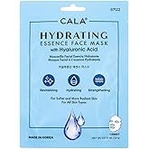 Cala Hydrating Essence Face Masks with Hyaluronic Acid - 5 Sheets Moisturizing Sheet Masks for Radiant, Plump Skin