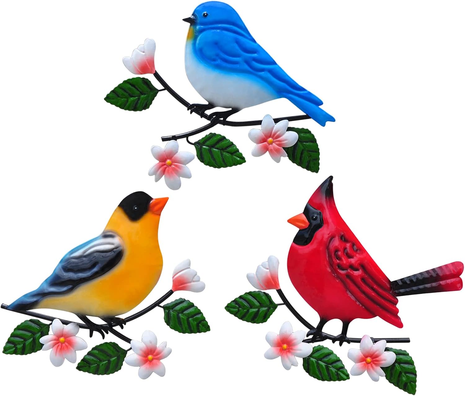 Plaques & Wall Art - Tuokiuhn Metal Bird Wall Decor Bird Wall Art Metal Outdoor Wall Art Suitable for Garden Art Outdoor Clearance Outdoor Wall Decorations for Patio Set of 3