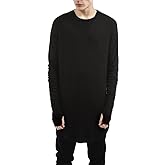 LILBETTER Mens Thumb Hole Cuffs Long Sleeve T-Shirt Basic Tee