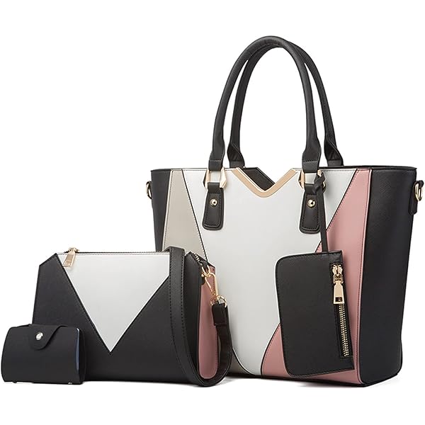 NICOLE & DORIS Elegant Handbags For Women 2 Piece Tote Bag Square Han Patent Shoulder Bags Crocodile Top Handle Bags Work Bag Crossbody Bag With Pendant