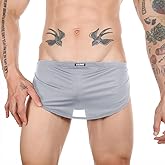 SEAUR Men's Pouch Thongs Panties Split Side Boxer Briefs Sexy Breathable Underwear Sleep Shorts