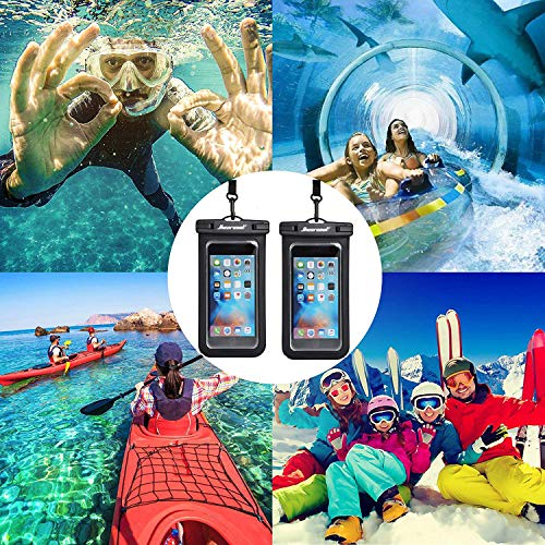 Hiearcool Universal Waterproof Case,Waterproof Phone Pouch for iPhone 11 Pro Max XS Max XR X 8 7 6S Plus Samsung Galaxy s10/s9 Google Pixel 2 HTC Up to 7.0",IPX8 Cellphone Dry Bag -2 Pack