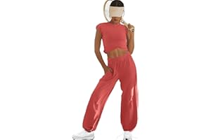 LAMISSCHE Womens Loungewear Set 2 Piece Outfits Sets Cropped Tops and Wide Leg Pants with Pockets Tracksuit