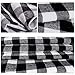 Vanteriam 48 Inches Christmas Tree Skirt Double Layers Black and White Plaid Buffalo for Xmas Holiday Tree Decorations