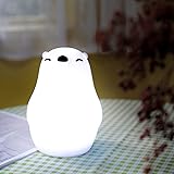 Night Light for Kids, Cute Animal Nursery Touch Silicone Baby Multicolor LED Nightlight, Portable and Rechargeable Infant or 