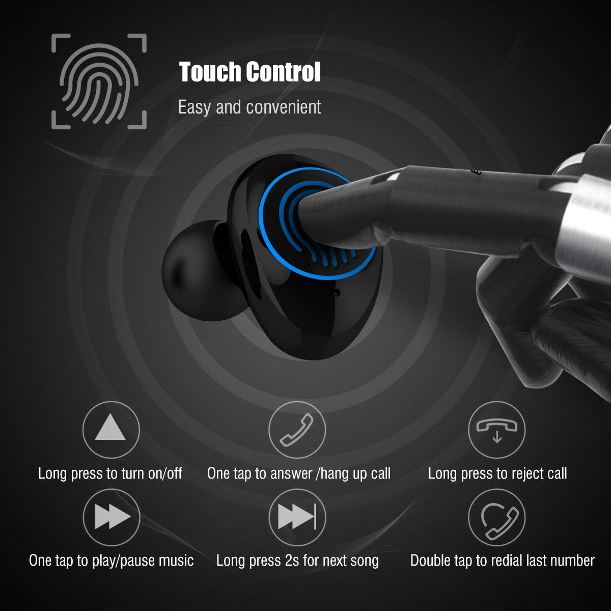 Auricolari Cuffie Wireless Senza Fili 18 ore di Riproduzione con Custodia  Mono Auricolare Bluetooth 5.0 Cuffie Bluetooth Muzili Audio HD  Cancellazione Rumore IP65 con Microfono per iOS e Android- Argento  urban-earth.co.uk