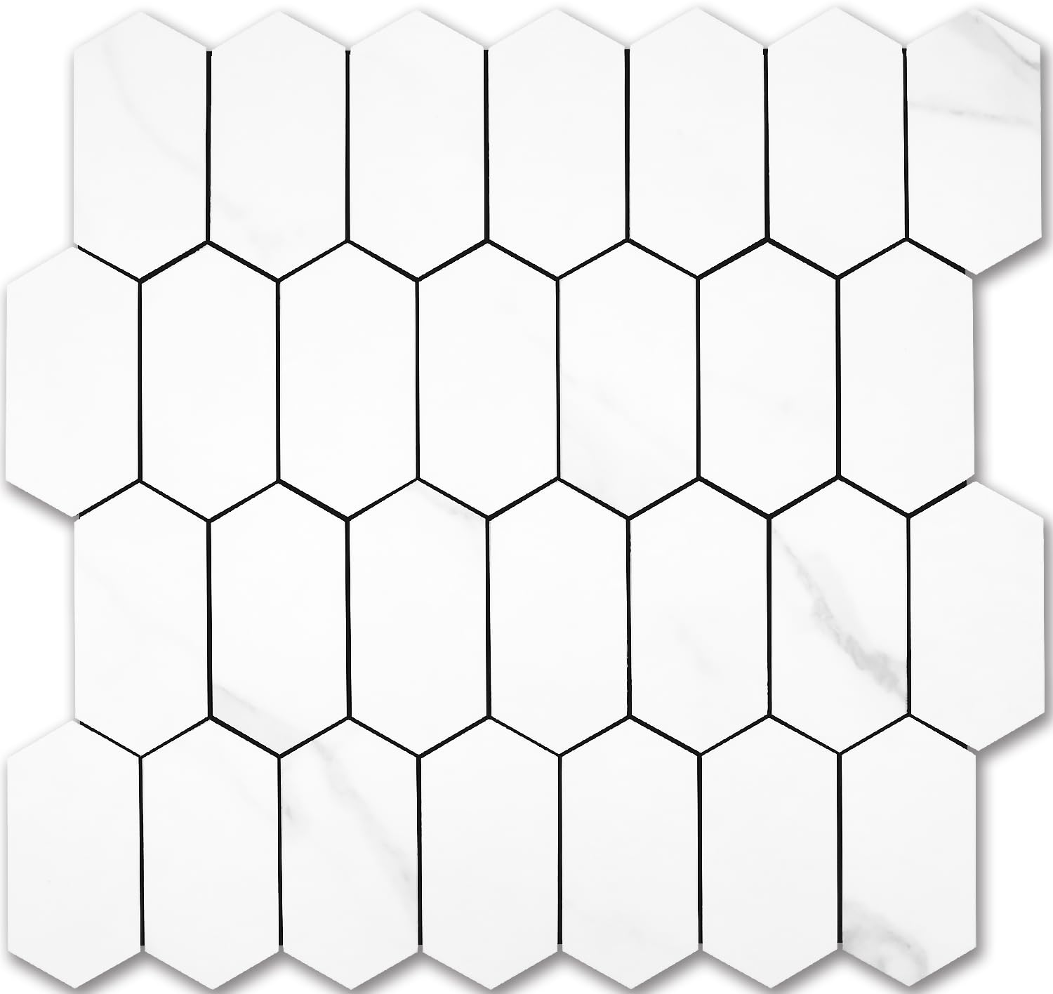 Vamos Tile Long Hexagon Peel and Stick Backsplash Tile - 10 Sheets ...