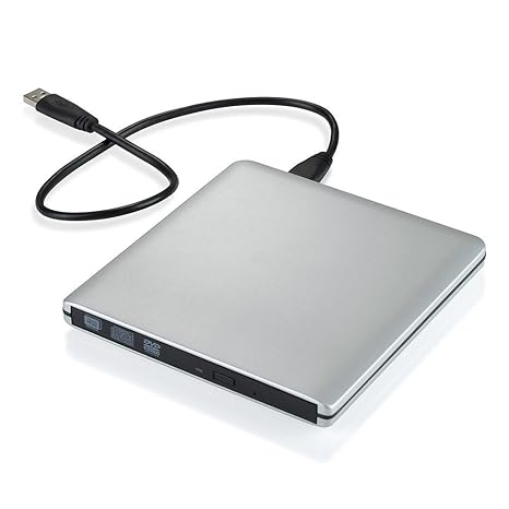 j-deal 6438279 Portable Ultra Slim External Slot USB 3.0 High Speed CD/DVD-RW Burner for