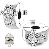 LNQOBU Clip/Stopper Beads Charms for Bracelets & Necklaces 925 Sterling Silver for Pandora Snake Chain Bracelets Jewelry Gift for Women