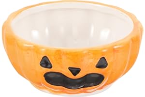 Didiseaon Halloween Hamster Food Bowl Pumpkin Shape Rabbit Food Dish Water Bowl for Bunny Guinea Pig Gerbil Ferret Hamster Chinchilla Orange