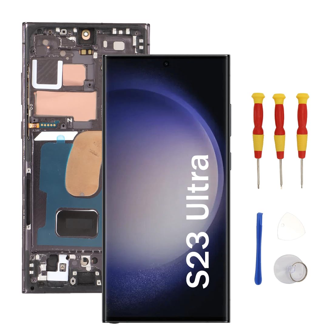 Yunir OLED for Galaxy S23 Ultra Screen Replacement Digitizer Touch Assembly with Frame and Fingerprint Function for S918U W US Version