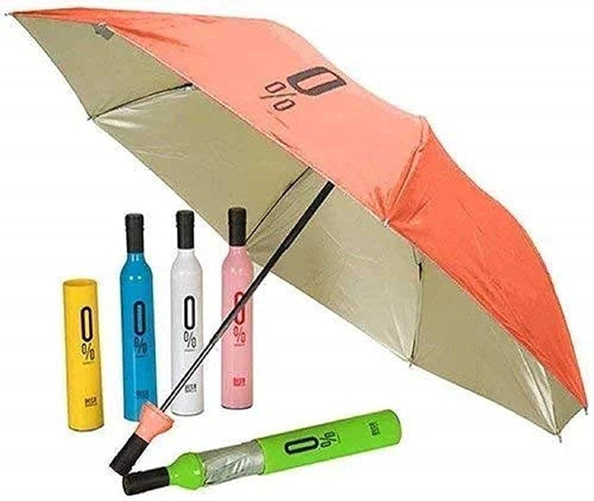EBasket Colors Trend Newest Windproof Double Layer Umbrella with Wine Bottle Plastic Case Cover