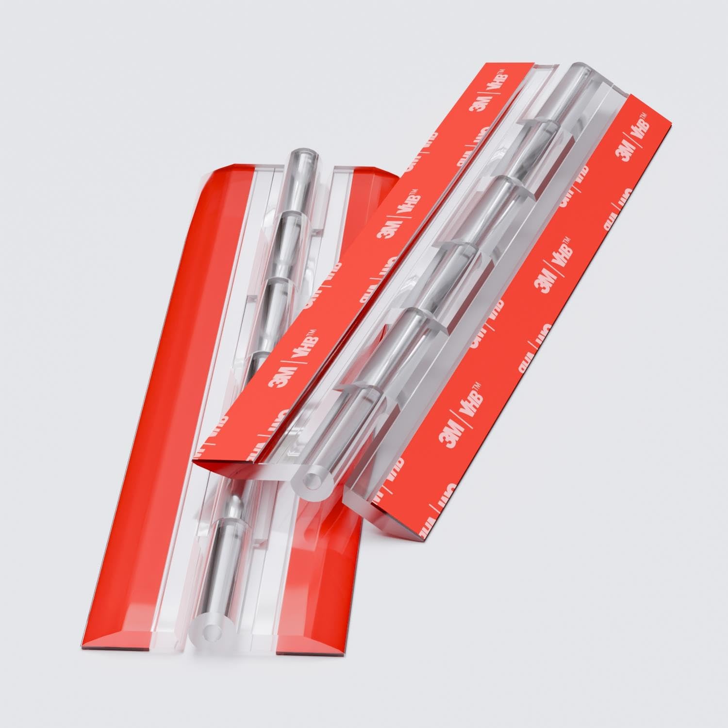 4X Acrylic Piano Hinges - No Glue Required. Transparent Clear Plastic 200mm