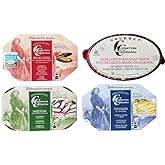 Conservas de Cambados Spanish Seafood Variety Pack, 4 Tins - Sardines, Mussels, Razor Clams, Scallops in Traditional Sauces