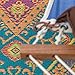 Mad Mats Outdoor Rug, Reversible Plastic Mat for Patio, Porch, Deck, Kitchen & Bath, Turkish, 6' x 9', Aqua