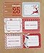 Multiple Sizes Self Adhesive Gift Tag Stickers Label 100 Count Modern Red, White, Silver, and Plaid Designs - Easy to Use - Looks Great on Gifts Presents, Wrapping Paper and Gift Bags