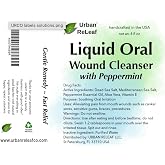 Urban ReLeaf Liquid Oral Wound Cleanser with Peppermint | Natural Sea Salt Soak, Dental Work &amp; Braces, Canker Sores &amp; Gum Care, Orthodontics &amp; Dentures, Fresh Mint