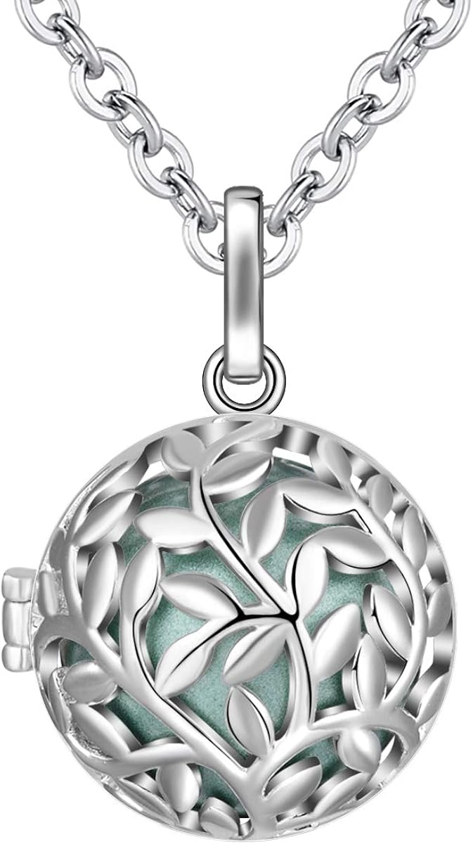EUDORA Harmony Ball Tree of Life Necklace with Music Chime Wishing Ball Pregnancy Mexican Bola Pendant Necklacefor Women Ladies Jewellery Best Gift