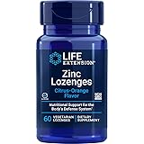 Life Extension Enhanced Zinc Lozenges–Convenient immune health support lozenge–Citrus-Orange Flavor–Vegetarian—Gluten free–No