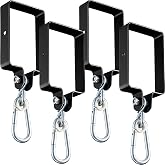 Dunzy 4 Pcs Metal Swing Set Brackets Accessories, Black | Snap Hooks Brackets Attachments, Heavy Duty Swing Hanger Kit for Connecting to a 4" x 6" Beam Wooden Sets
