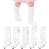 Mini angel Baby Knee High Socks Cable Knit Long Stockings Seamless Cotton Socks-Newborn Infant Toddler Boys Girls 3/5 Pairs