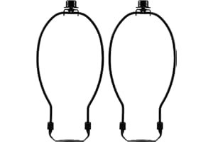 I LIKE THAT LAMP I Like That Complete Lamp Set (2 Pack) - Black 9' Harp (Suitable for a 10" to 11" Lampshade) - Includes Harp, Saddle Holder Base and Finial - Converter For Table and Floor Lamps