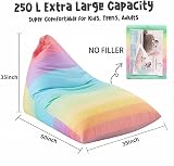 Nobildonna Extra Large 250L Bean Bag Cover Only Rainbow Stuffed Animal Storage view 3