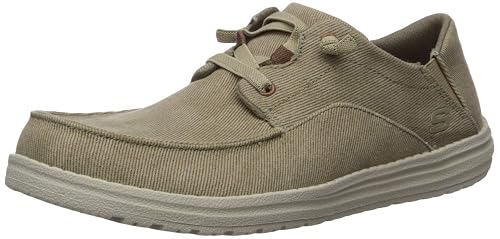 Skechers Men’s Slip-On Canvas Loafers — Tan Skechers Slip-Ins Relaxed Fit Canvas Loafers for men in  main image 4
