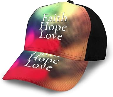 Gorra de béisbol Unisex 3D Faith Hope Love Iluminación Colorida Gorras