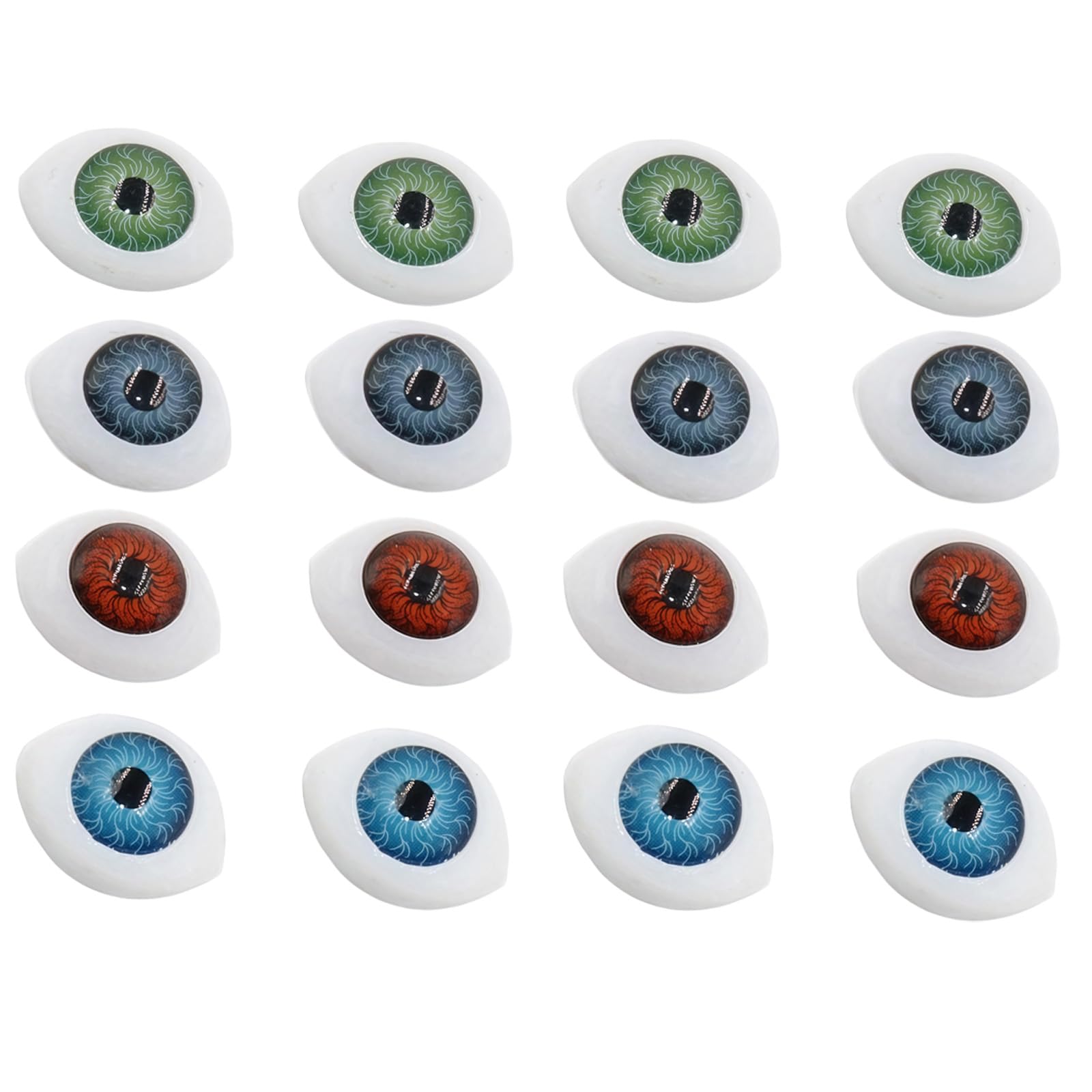 8 Pair 4 Colors Oval Flat Hollow Plastic Eyes Craft Eyes DIY Crafts Supplies for Scary Eyes (23mm x 16mm)