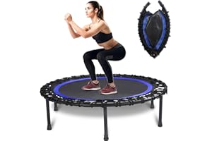 KOKSRY 40" Foldable Rebounder Trampoline for Adults - Silent Fitness Bungee Rebounder, Home Exercise Trampoline for Low Impact Cardio, Indoor/Outdoor Portable Workout Trampoline