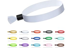 Comflora 100 Pcs Cloth Wristbands for Events - Disposable, Colored Wristbands (Color : White)