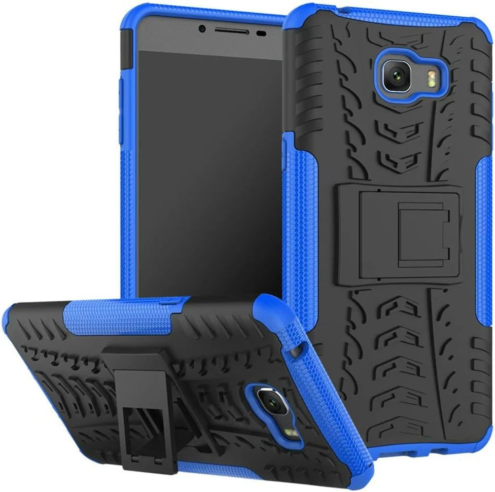 Samsung Galaxy C9 Pro Case, Hybrid Armor Design Detachable and Stand-up Feature Dual Layer Protective Shell Hard Back Cover Case for Samsung Galaxy C9 Pro - Blue