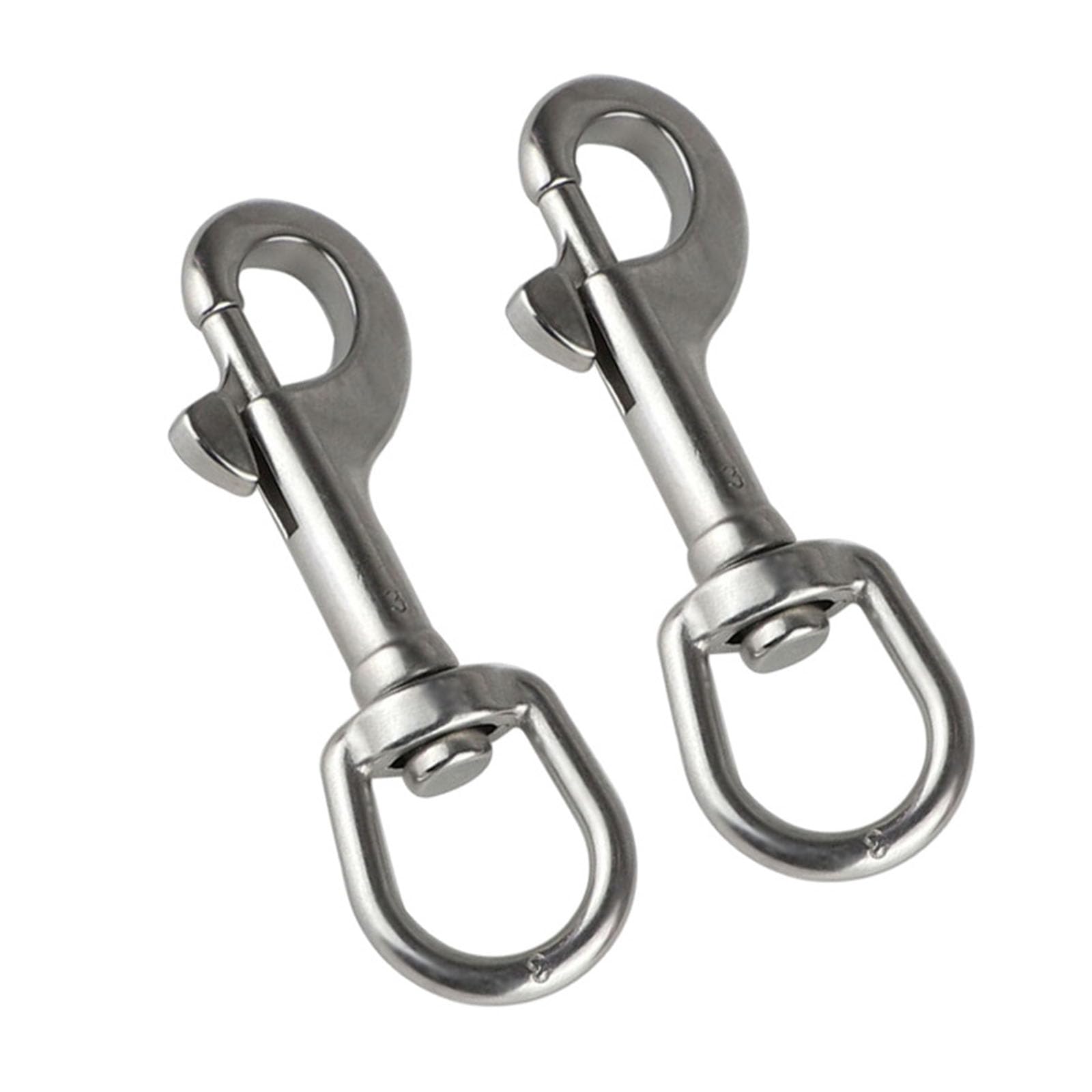 KOVNISE 2 Pcs 1 x3.94 inch Snap Hook Silvery Carabiner Bolts Snap Hooks Round Eye Swivel Bolt Snap Hooks Marine Grade Stainless Steel 316 Clips for Diving Metal Clips Dog Sling Carabiner Clothesline