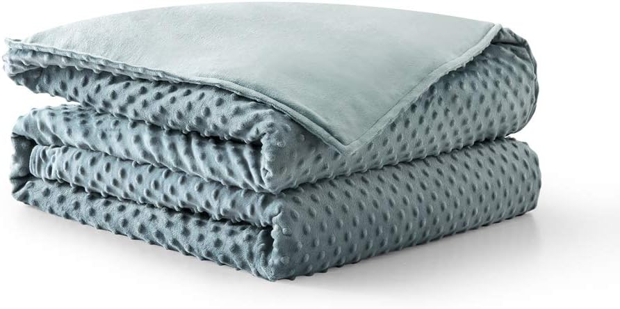 WUCHT Adult Weighted Blanket Set with Removable Cover for Individual (Cotton Weighted Blanket + Minky Cover, 60"x80" 15 lbs)