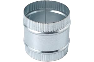 ZOWZEA 4 Inch Round Galvanized Steel Duct Connector - Metal Ventilation Pipe Coupler - Dryer Vent Hose Extension - HVAC Ducting Coupling for Straight Connection