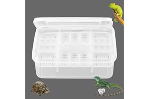 NEWCOMDIGI 16 Grids Reptile Breeding Box, Reptile Egg Incubator Reptile Egg Incubator Tray Amphibians Hatchery Box Hatching Box Case for Snake Lizards Turtle Gecko Egg Without Thermometer