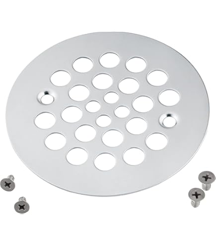 Poyde 4 Inch Screw-in Shower Drain Cover - Brushed Nickel Stainless Steel Replacement