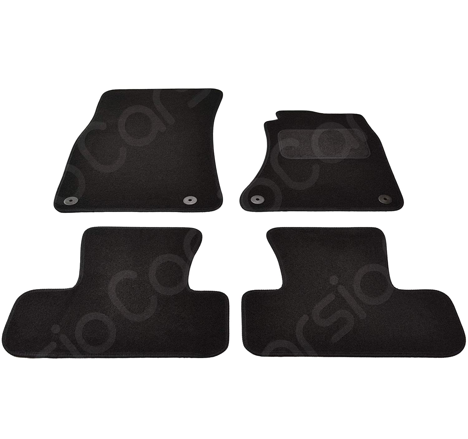Carsio Carpet Car Mats For Audi Q5 (8R) 2008 to 2017 4 Piece Set Tailored Fit Floor Mat Complete Accessory Black Custom Fitted - All Weather, Anti-Slip Backing & Black Trim