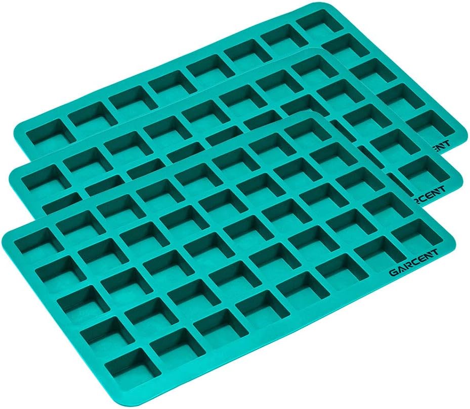 GARCENT 40 Cavities Square Silicone Baking Mold, Perfect Candy Making Supplies for Caramel, Ganache, Gummy, Chocolate Truffles, Pralines, Fat Bomb (3 Pack)