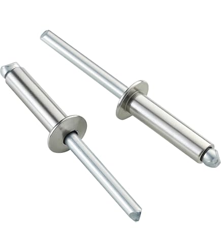 Fastenere Pop Rivets – 3/16" X 1/4" (50pcs) Stainless Steel, Open-End, Dome-Head Blind Rivets, Corrosion-Resistant, 0.188-0.250 Gap