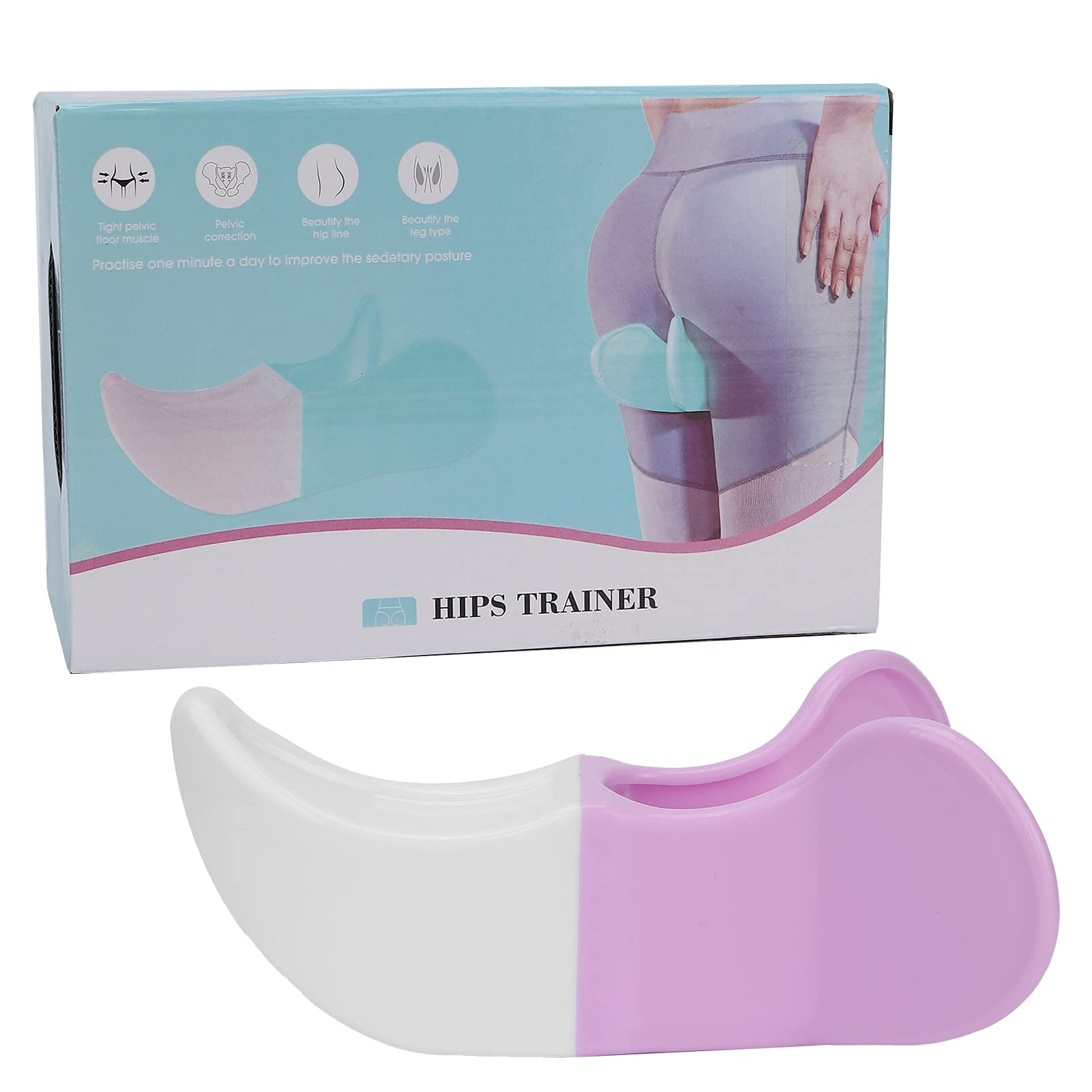 Pelvic Floor Muscle Exerciser, Hip Muscle Inner Thigh Trainer, Correction Beautiful Buttocks Bladder Control Device Hip Trainer Buttocks Lifting for Women Hip Muscle(Light purple)