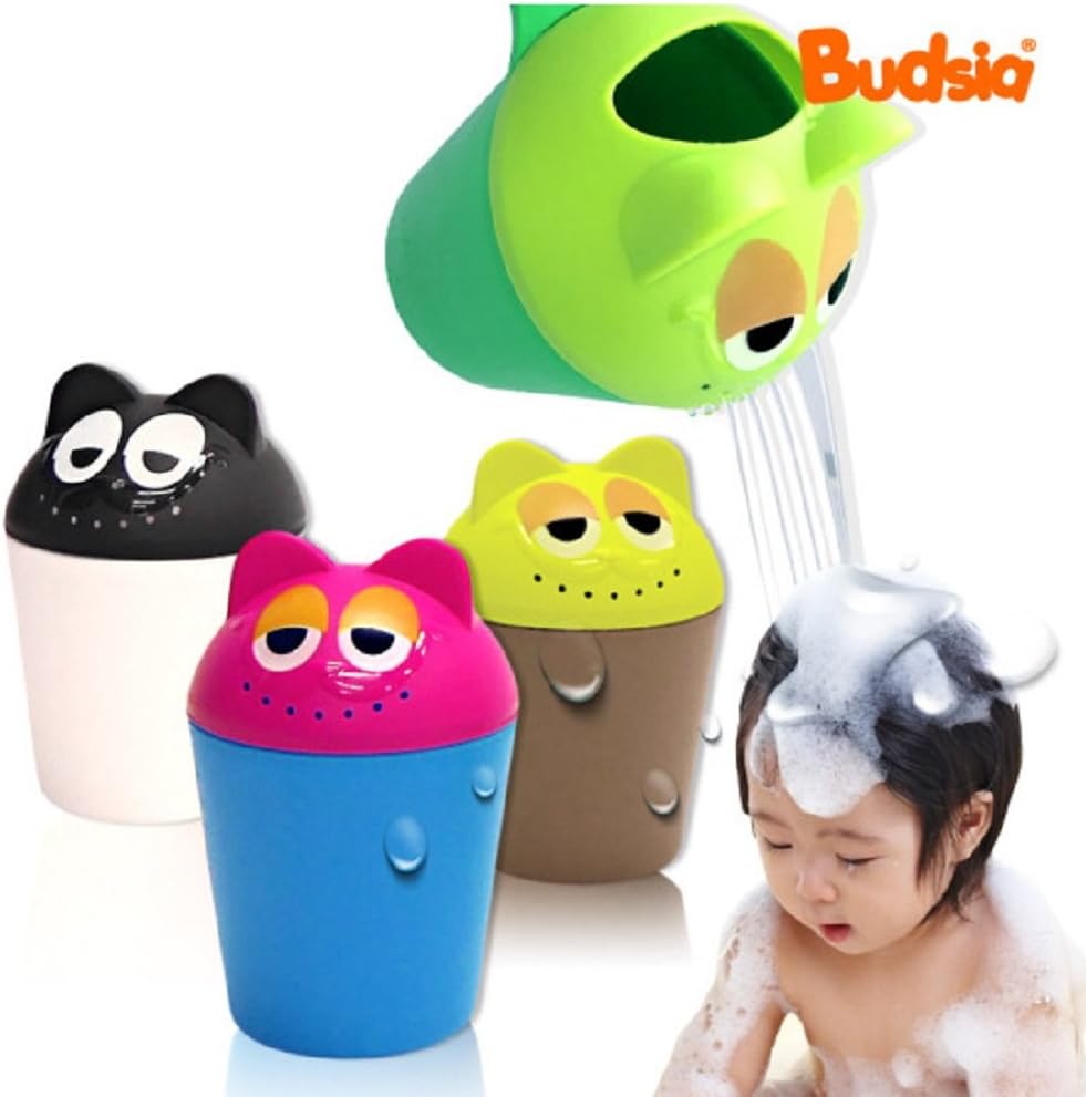 Budsia Baby Bath Waterfall Rinser Kids Shampoo Rinse Cup Cat Bath Shower Washing Head (Yellow)